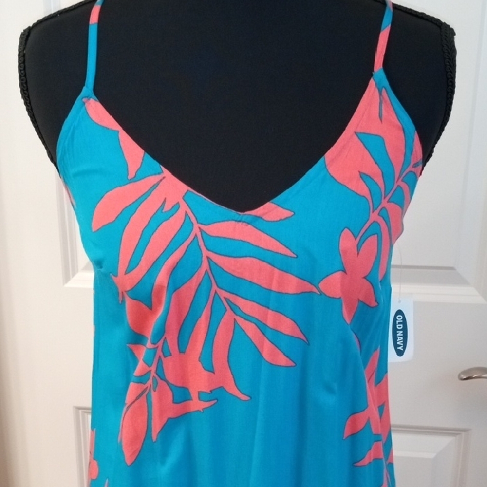 Old Navy NWT Blue and Pink Floral Maxi Dress Size Small - Picture 4 of 7
